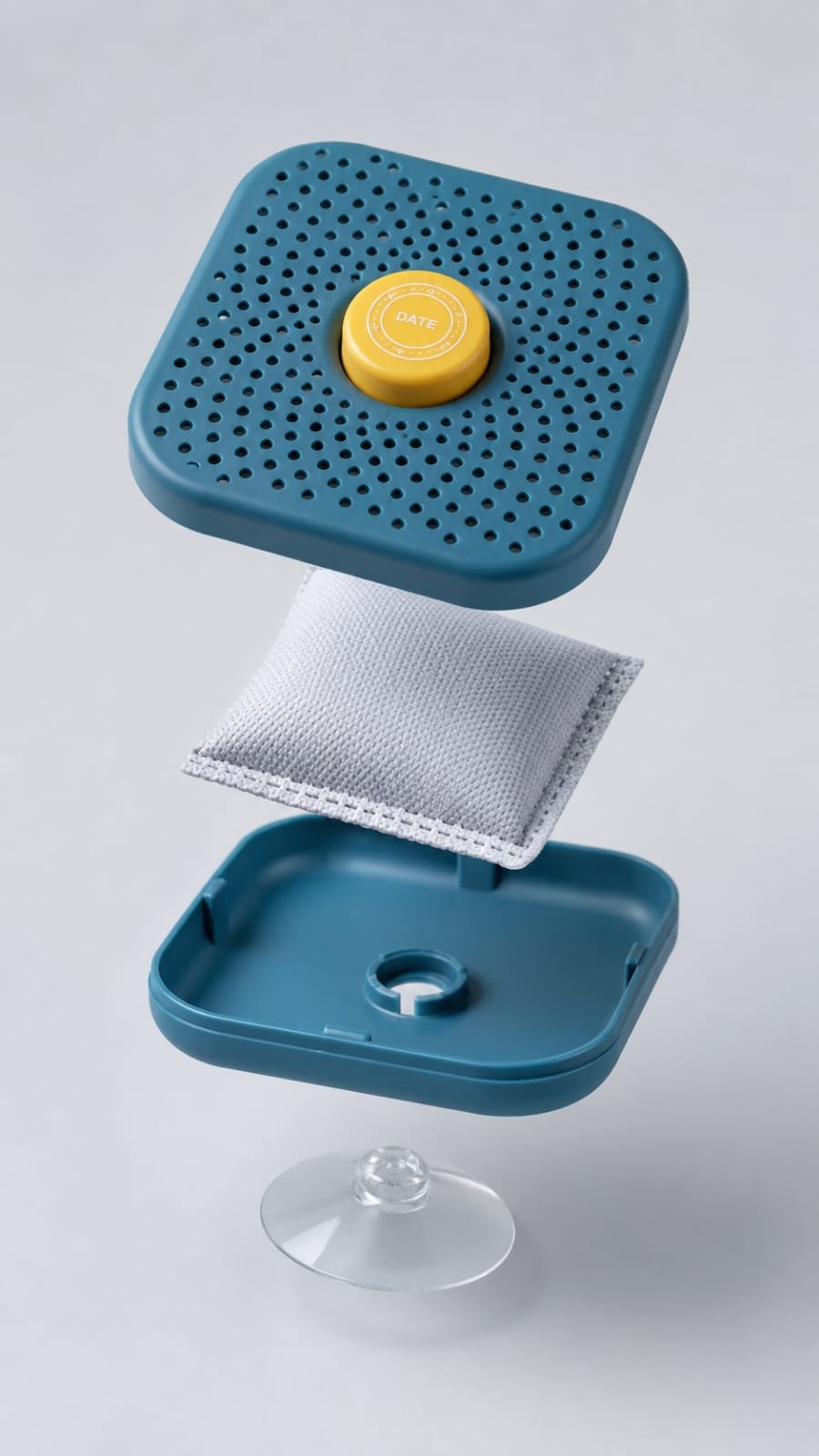 Exploded view of deodorizer box and refill